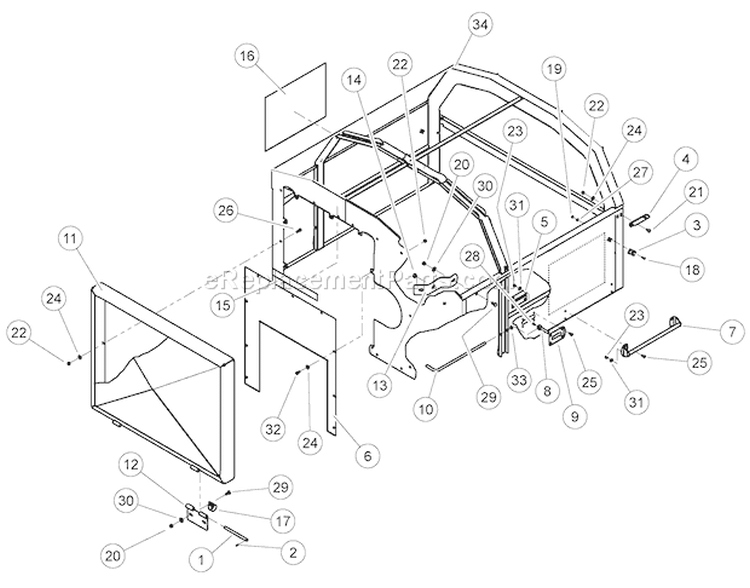 PaneláAssembly Diagram and Parts List for CH123DH 7812086 Bear Cat Chipper Shredder